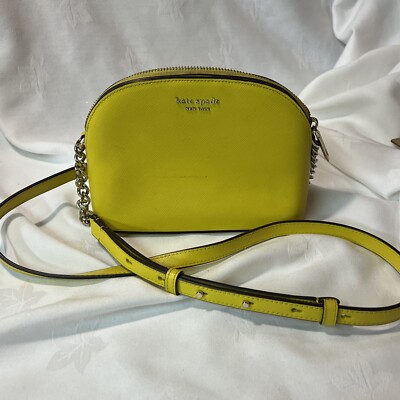 Kate Spade Spencer Small Crossbody Soft Saffiano Leather Yellow See Pics