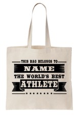 Personalised Tote Bag Shopper World's Best Athlete Athletics Sport Runner Track