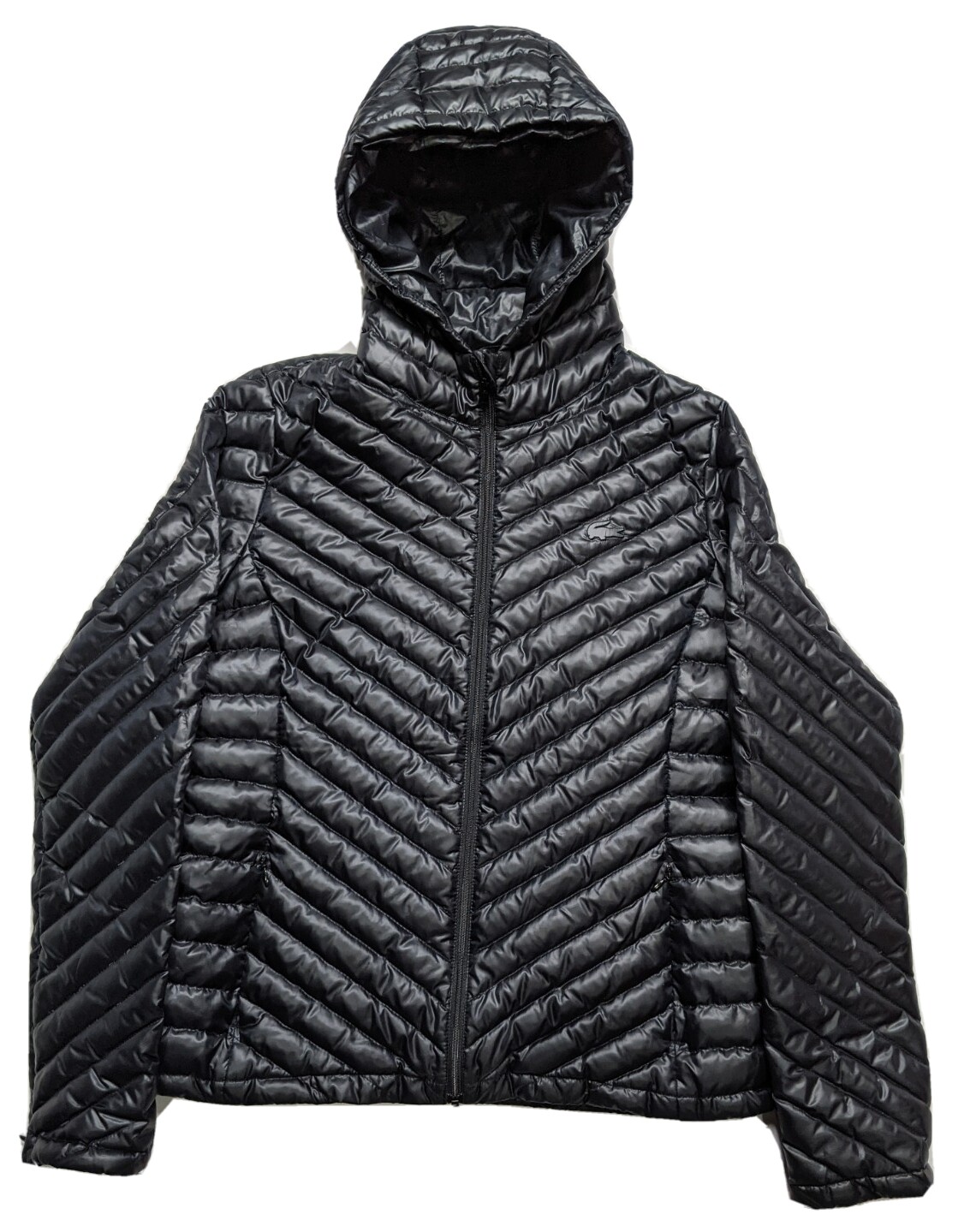 Lacoste Winter Down Puffer Jacket Ski Coat Quilted Womens 40 Medium Large Black thumbnail 4