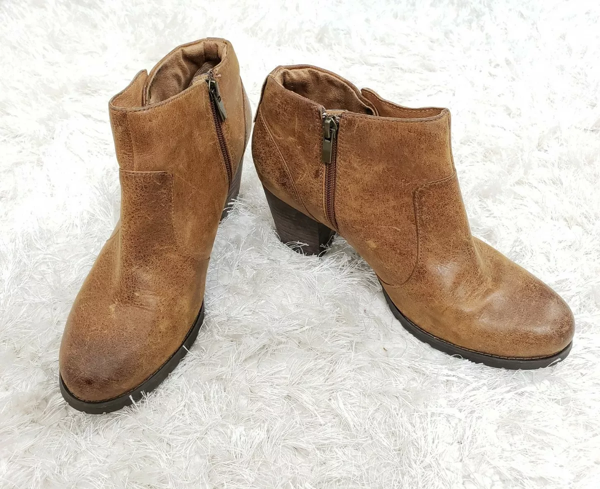CLARKS INDIGO Mission Philby BROWN Booties Boots DISTRESSED