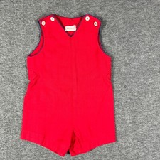 Vintage 60s Merry Mites Boy Outfit One Piece Size 2T Red