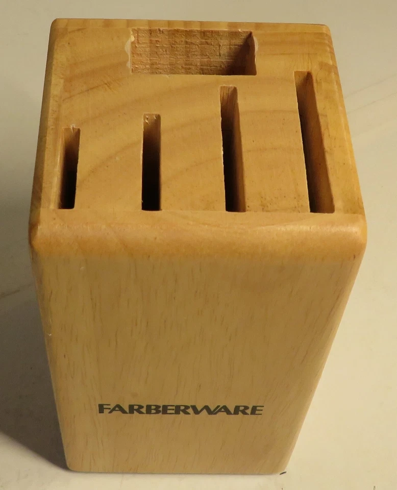 Farberware Pequeño 5.5" VACÍO Cuchillo de Madera Bloque 5 Ranuras Soporte de Madera Cuchillos para Carne Foto 3 de 4