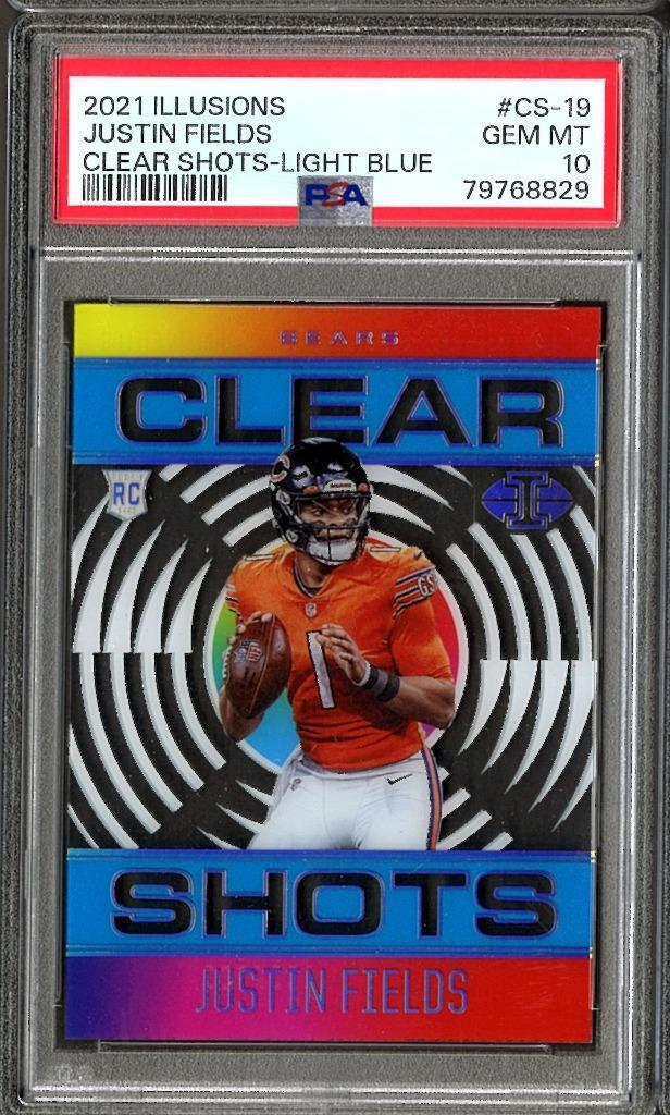 Justin Fields Panini Illusions Clear Shots #CS19 Light Blue