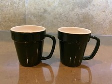 Vintage Dark Brown Restaurant Ware Mug Bottom Stamp Made in USA Eagle - Set of 2