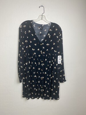 billabong dress small mini baby doll lifgt and flowing daisies w