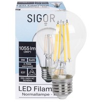 Led-Lampe Filament Klar E27 Dimmbar A60 Full Spectrum Sigor 6161101