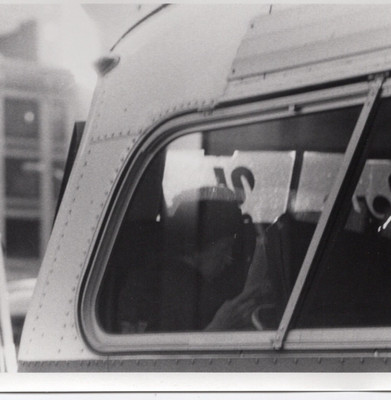 PASSENGER THROUGH GLASS   NYC CITY BUS REFLECTION 1976 Gelatin Silver Photo