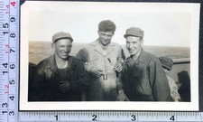 WW2 Era Soldiers Ship Transport Friends Military Old BW Photo Snapshot