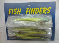 Fish Finder STPR6-51 5" Pre-Rigged Twitch Shad Pearl Chartreuse Card of 6
