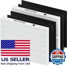 Filter Set for Air Purifiers - 2 True HEPA & 4 Carbon Pre-Filters Replacement
