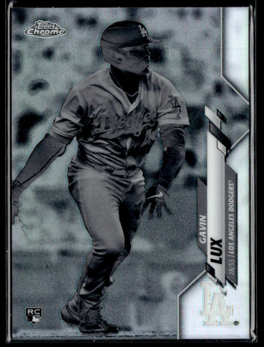 Gavin Lux 2020 Topps Chrome Negative Refractor RC #148 Los Angeles Dodgers