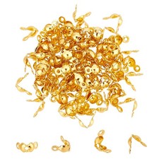 CHGCRAFT 100pcs 304 Stainless Steel Bead Tips Golden Calotte Ends 8mm x 4mm