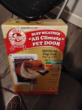 Brand New in box Pet Products RUFF WEATHER Dog Door Medium 7.25" x 13" Flap