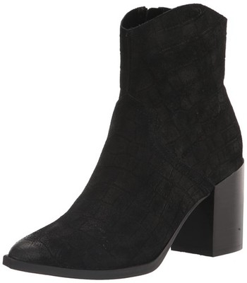 Steve Madden Women's CATE Ankle Boot, Black Croc, 7.5