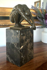 Bronzefigur Athlet Swimmer Männlicher Akt Bronze Skulptur Figur Mann Akt Deko