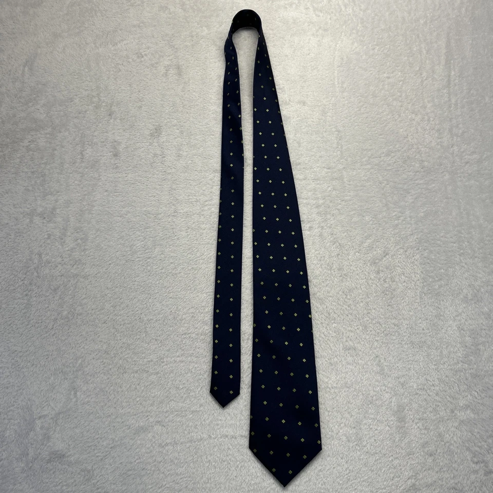 Corbata para hombre Luciano Soprani diseño azul verde 3,5”x 57” seda  Foto 4 de 4