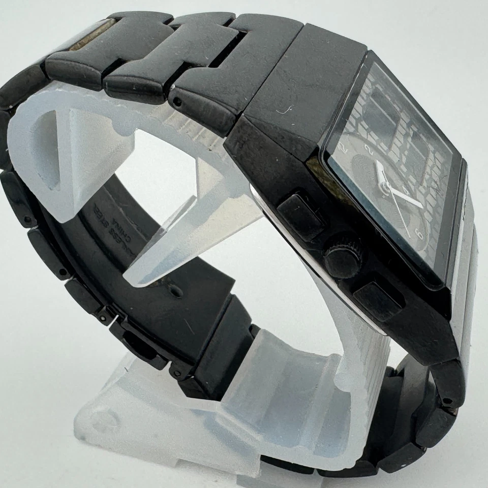 Reloj Vestal Analógico Digital Cuarzo Hombre 50m Negro Acero Alarma Cronógrafo Nuevo Batte 7" Foto 3 de 4