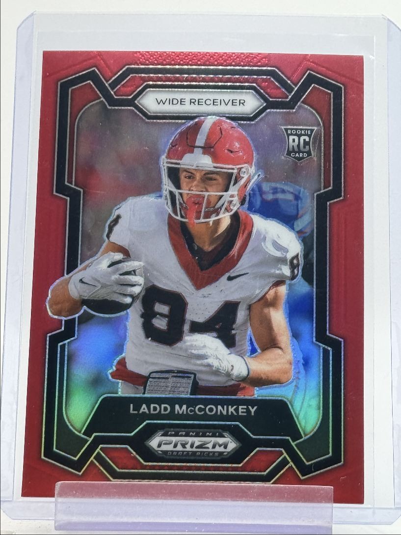 LADD MCCONKEY 2024 PANINI PRIZM DRAFT ROOKIE FOOTBALL RED RC /299 Q6084