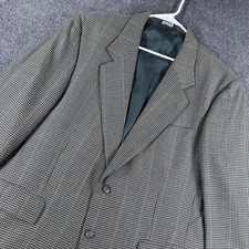 Jos. A. Bank Blazer Mens 44R 44 Regular Brown Houndstooth Wool Sport Coat Jacket