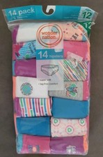 Wonder Nation Youth Girls' 14-Pack Multi-Color Hipsters Size 12 Free Shipping.