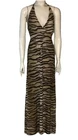 CRISTINA LOVE Maxi Dress Animal Tiger Print Long Women’s Size Small Halter
