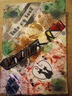 ACEO Mixed Media Abstract Art Painting Original Kitty Cats In Love — photo 2