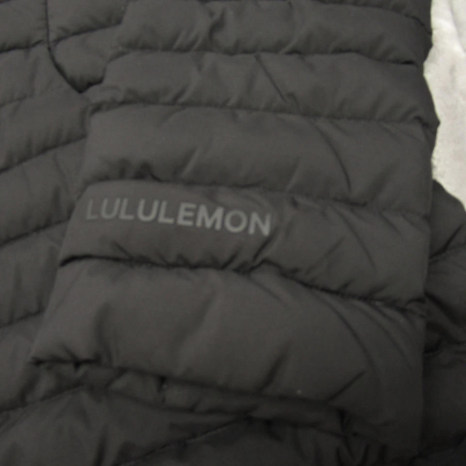 Chaqueta de plumón Lululemon Pack it para mujer 10 negra capucha acolchada 700 relleno aislante cálida Foto 2 de 4
