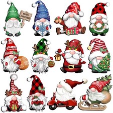JOPHMO 24 Pieces Christmas Gnome Wooden Hanging Xmas-Gnomes, Multi Color