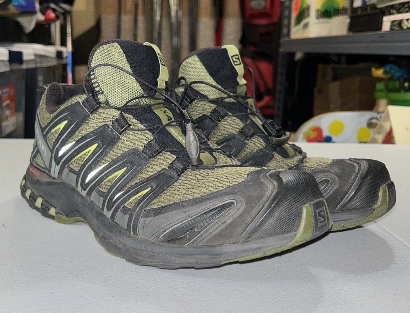 Scarpe da trail running Salomon XA Pro 3D da uomo taglia 12 verde nero Ortholite