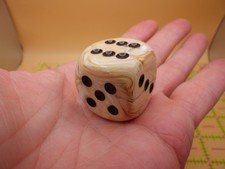 Jumbo 30mm D6 Dice Giant Marble Ivory Black Extra Large RPG D D MTG Counter