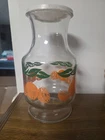 Vintage 1987 Anchor Hocking 9" Orange Juice Glass Carafe Pitcher Made In U.S.A.