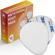 Homergy Metatarsal Pads for Women and Men - 12 Piece, 1/4'' Thick, Ball of Foot