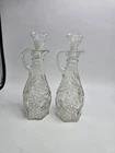 Vintage Anchor Hocking Star of David Clear Glass Oil & Vinegar Cruets