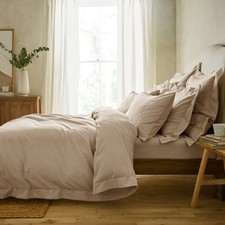 Luxury Linen Blend 55% Linen 45% Cotton Edged Duvet Cover Breathable Pillowcases