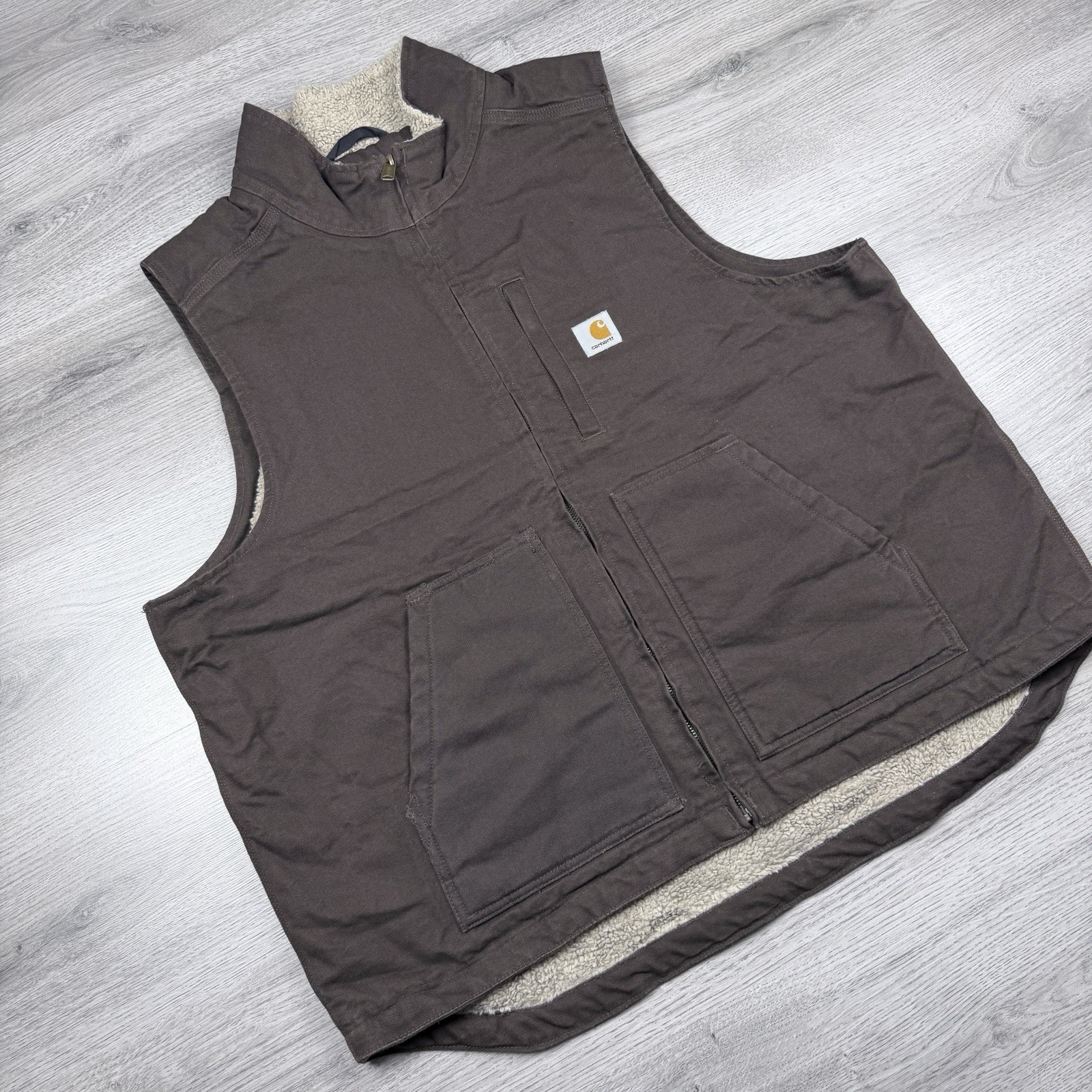Carhartt Sherpa Lined Workwear Gilet Brown – Size L (Loose Fit) image 2