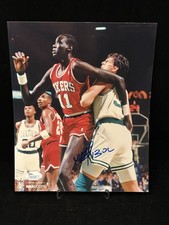 MANUTE BOL SIGNED 8X10 PHOTO JSA COA PHILADELPHIA 76ERS