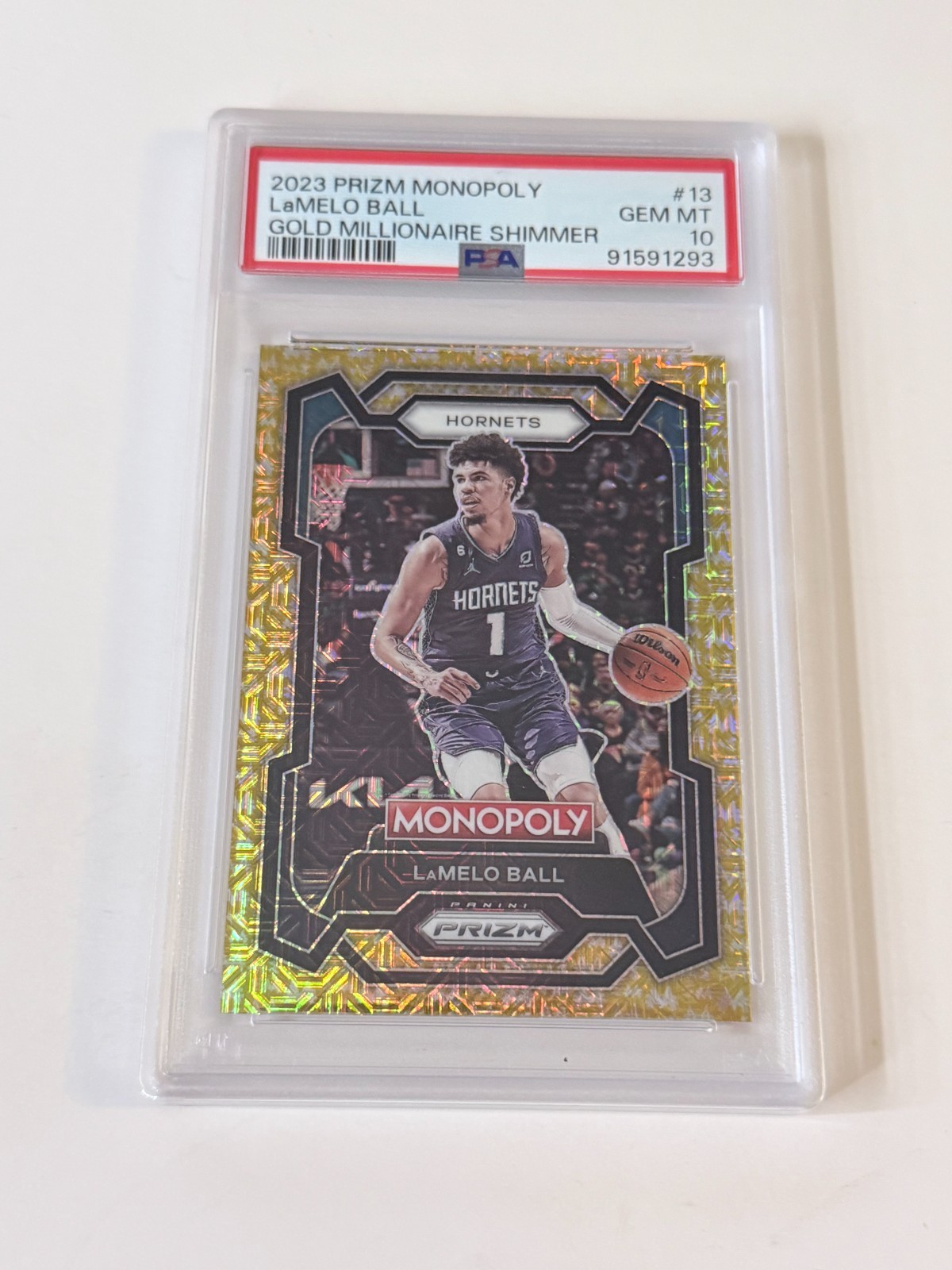 2023-24 Panini Prizm Monopoly - LaMelo Ball #13 Millionaire Gold Shim 248/500