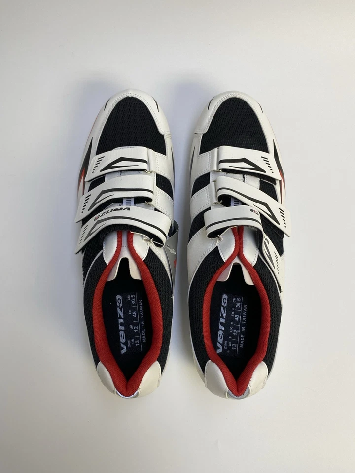 NUEVO EN CAJA Zapatos de Bicicleta Venzo Mk Pro Para Hombre Talla 13 Blanco Foto 3 de 4
