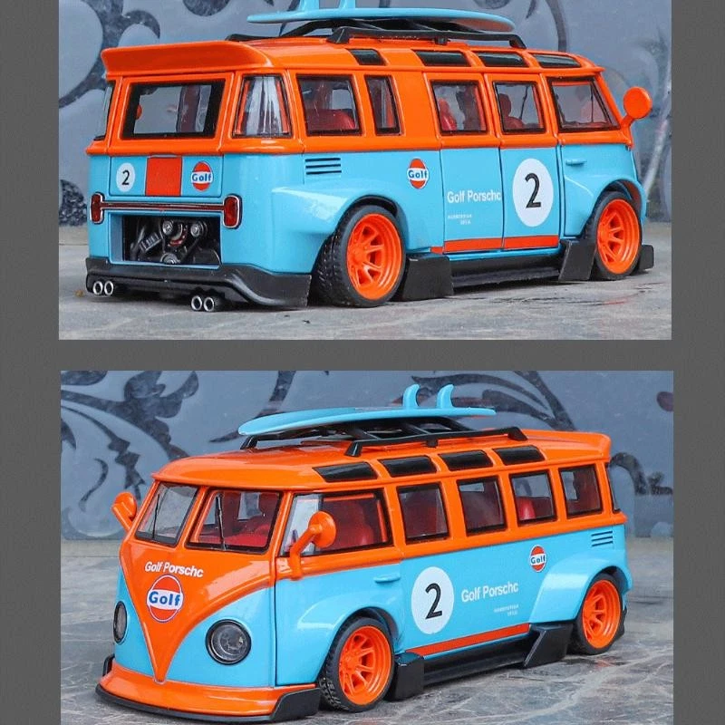 Volkswagen T1 Transporter Modelo Juguete Escala 1:32 con Luz de Sonido Autobús para Niños Gif Foto 2 de 4