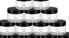 9 Pieces 4oz Plastic Jars with Lids Clear Round Cosmetic Container Refillable