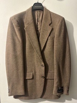 Vtg New Calvin Klein Alpaca and Wool Brown / Dark Beige Blazer 38R | Made France