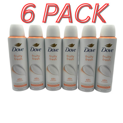 6x Dove Fruity Fresh 48 HR Antiperspirant Deodorant Spray for Women, 150ml/5 Oun