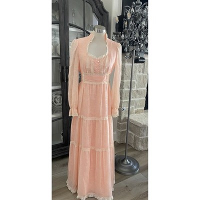 Vtg 70s Roberta of California Renaissance Prairiecore Maxi Dress Sz 13