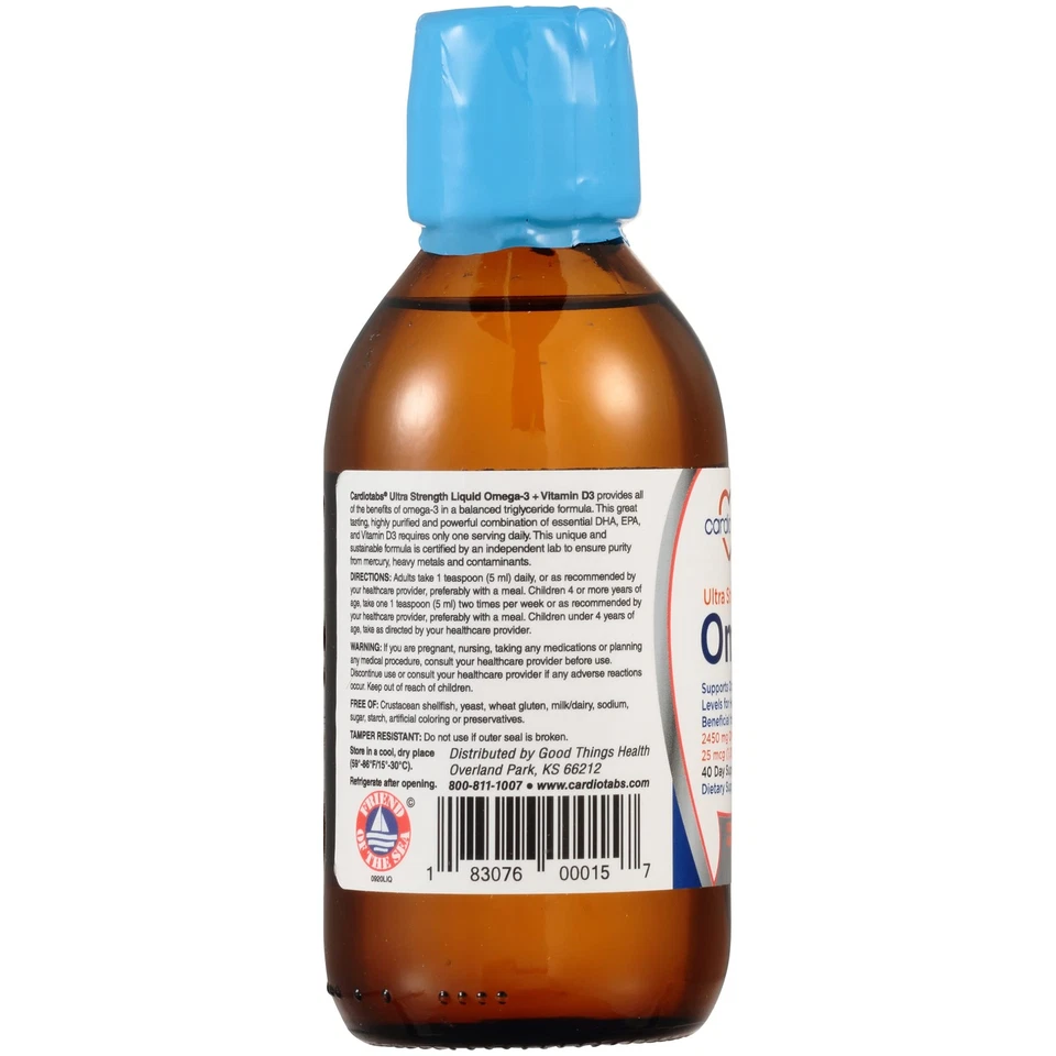 Aceite de pescado Omega-3 ultra fuerte + vitamina D3, 4.500 mg, 2.130 mg DHA/EPA, 6,8 fl Foto 4 de 4