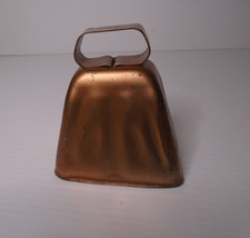 Cow Bell Sturdy Steel Copper Color With Handle Rustic Patina