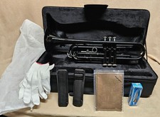 Black Trumpet Brass Standard Bb Wind Instruments for Beginners w/ Hard Case NEW