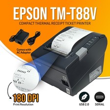 FULLY TESTED Epson TM-T88V POS Compact Thermal Receipt Ticket Printer USB Serial