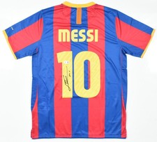 Lionel Messi Signed FC Barcelona Home Soccer Jersey 10 - Beckett W Hologram M