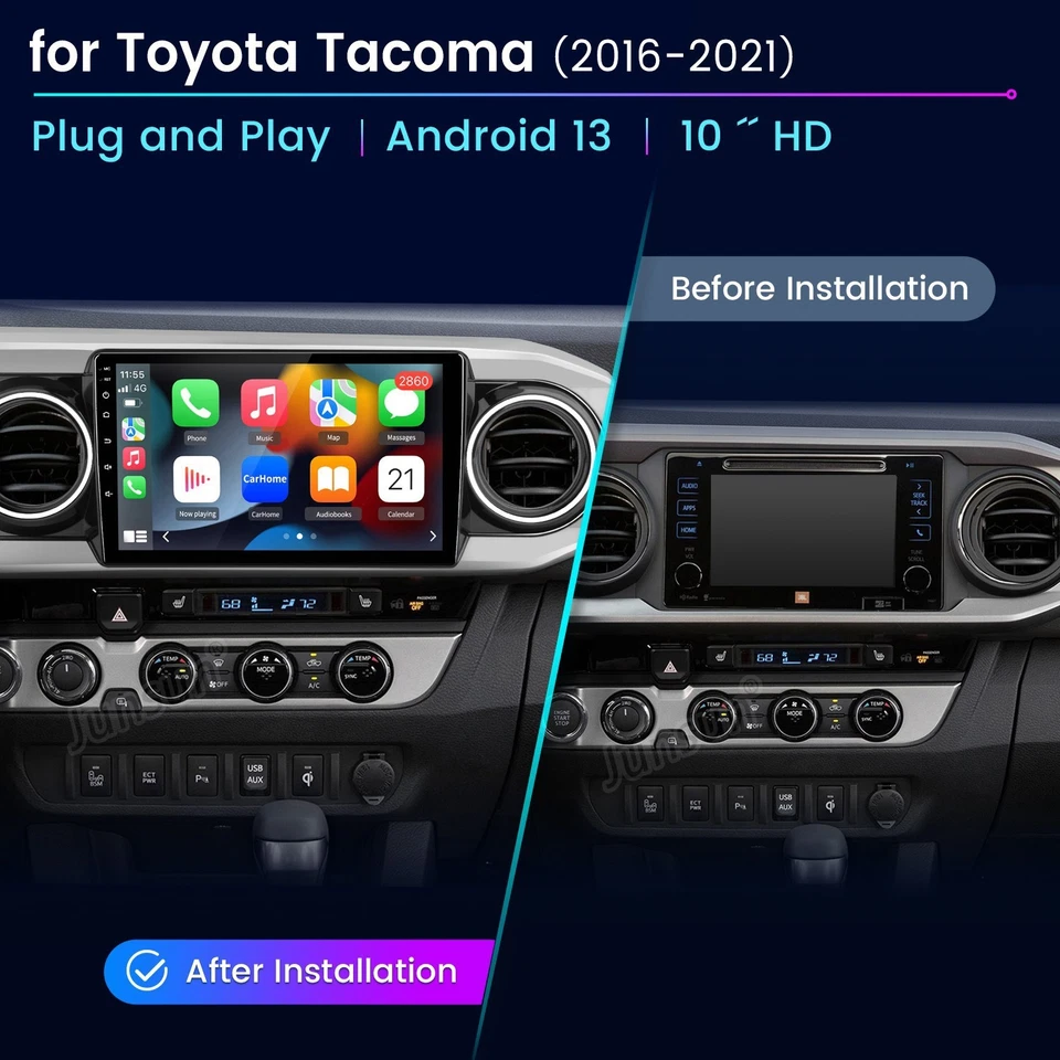 For Toyota Tacoma 2016-2021 CarPlay Android 14 6+128GB Car Stereo Radio GPS Navi Foto 2 de 4