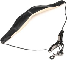 Protec Less-Stress Leather Saxophone Neck Strap - 24 inches, Black